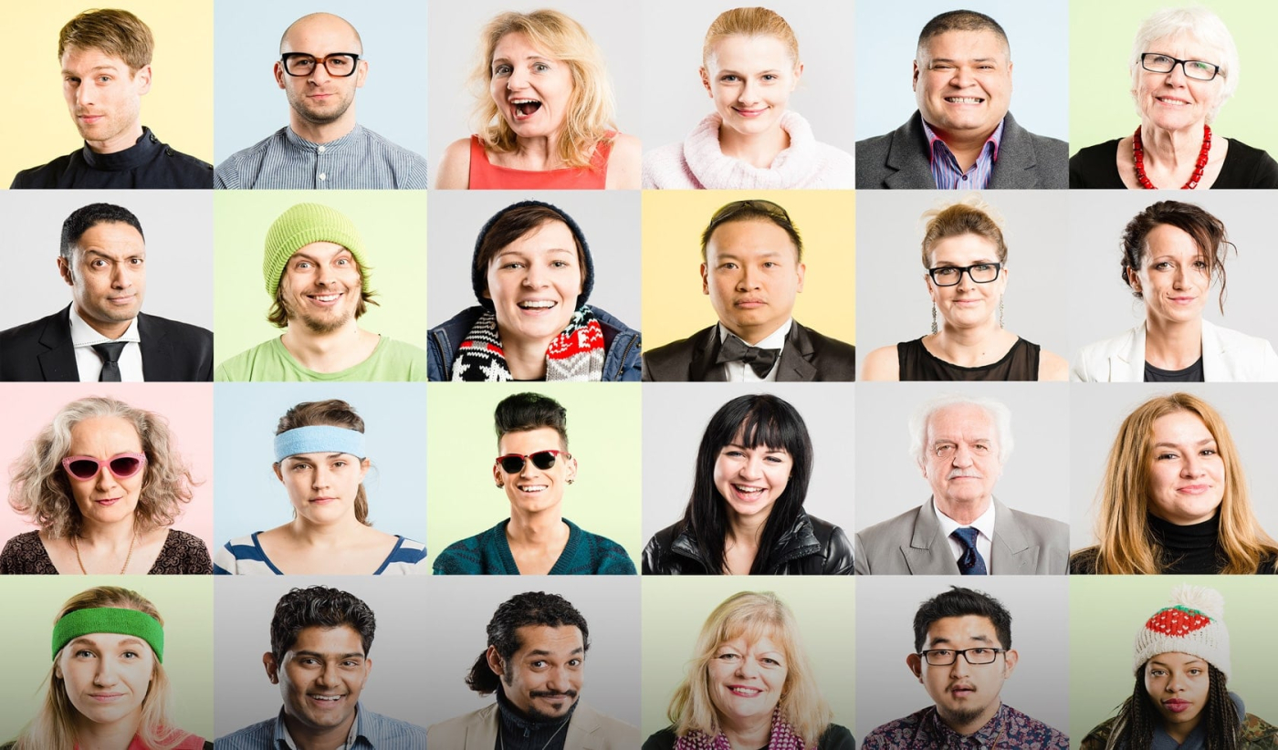 Collage of multiple peronas developed according to their goals, needs, backgrounds, behaviors, and other factors.